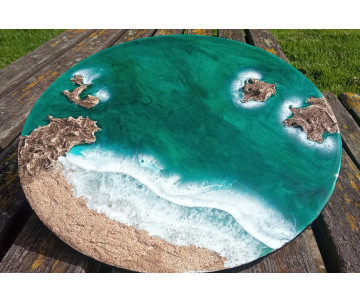 Cuadro resina playa 3D arte...
