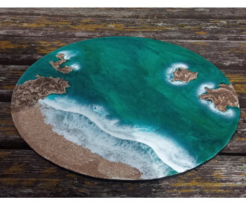 Cuadro resina playa 3D arte oceánico