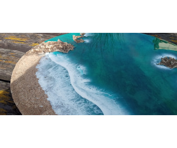 Cuadro resina playa 3D arte oceánico