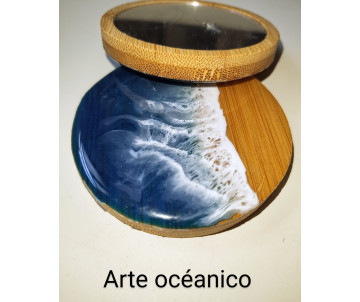 Espejos Bambú artesanal olas