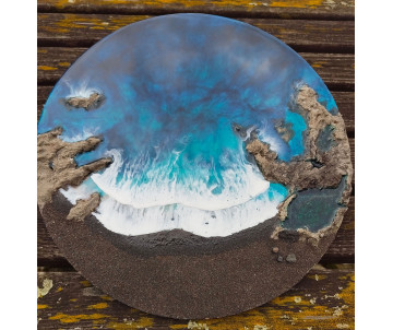 Cuadro resina 3D playa...