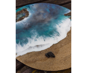 Cuadro 3D resina playa realista