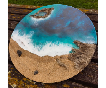Cuadro 3D resina playa realista
