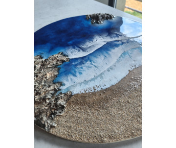 "Azul infinito" - Cuadro de resina Epoxi efecto mar