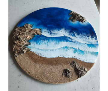 "Azul infinito" - Cuadro de resina Epoxi efecto mar